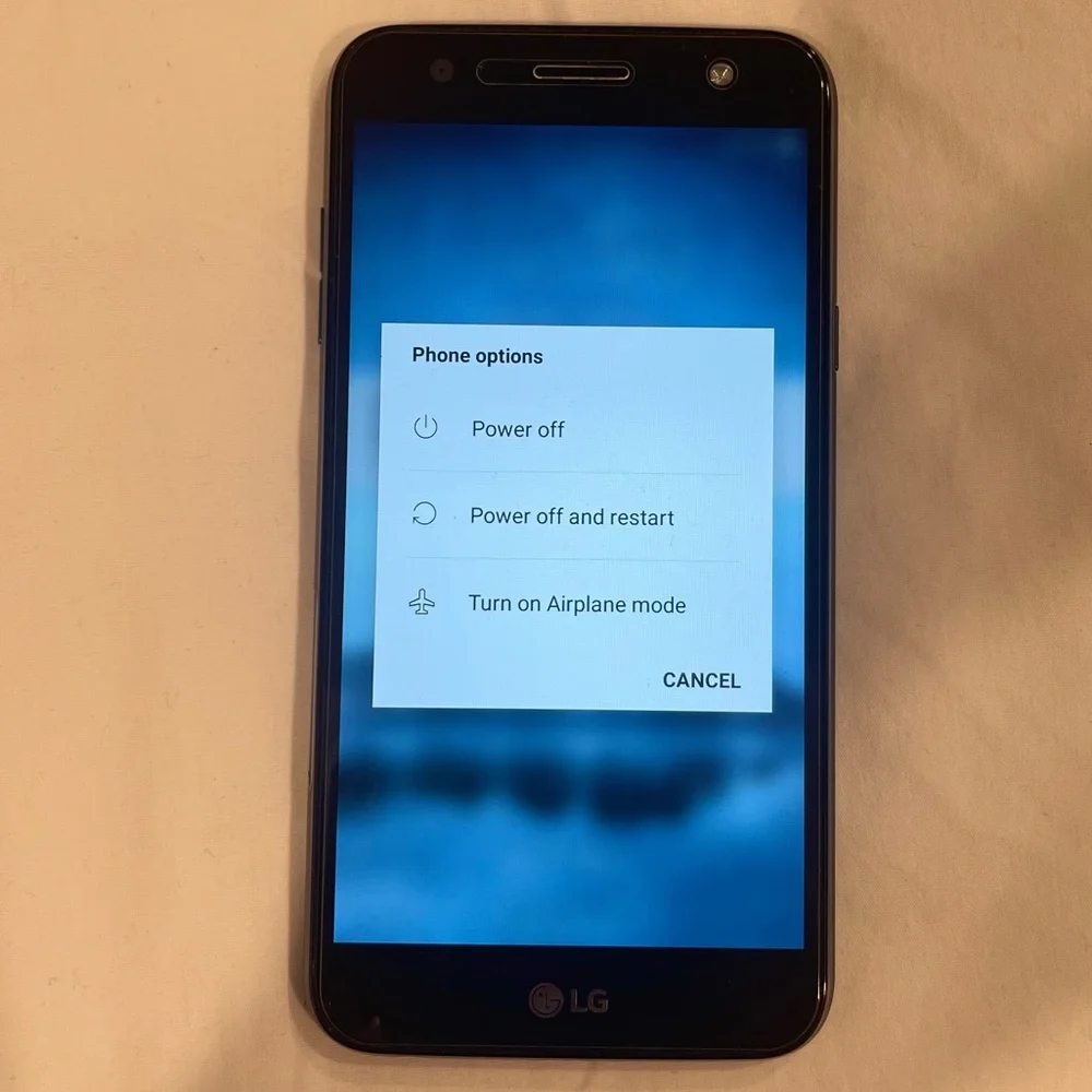 Cell phone, LG android, black, TracFone